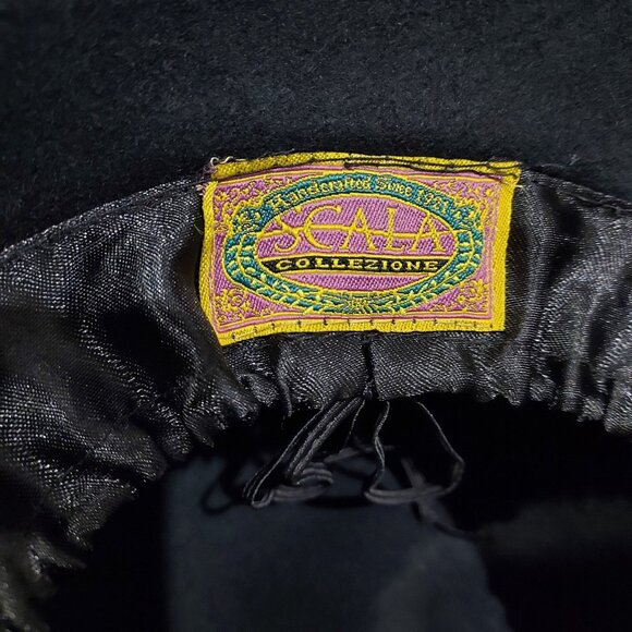 Wool Hat By Scalla Collezione 100% Women Size 6 to 8 Inch Flapper Look - Picture 3 of 10